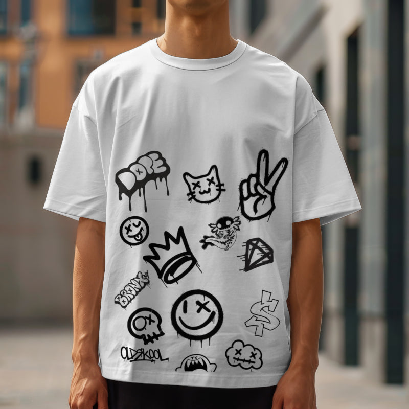 GRAFTY OVERSIZE WHITE T-SHIRT
